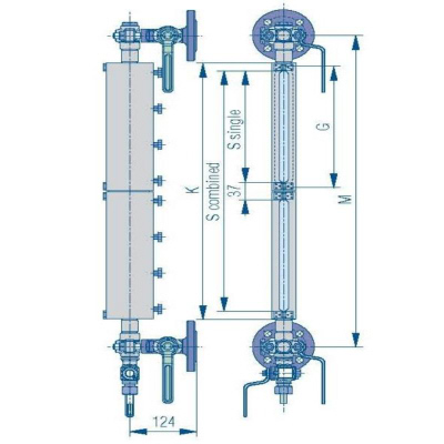 KLINGER Niveaumåling Bypass Refleksviser inner part tegning